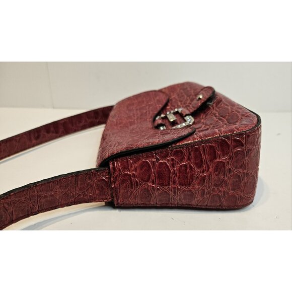 Y2K Vintage Guess ~ Mini Hand Bag ~ Red ~ Snap Closure ~ 9"W x 5"H - Picture 3 of 13